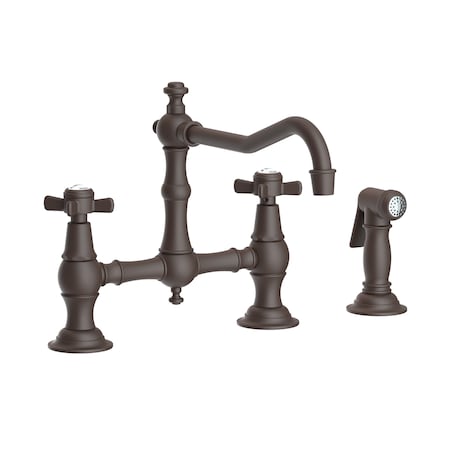 Newport Brass Kitchen Bridge Faucet With Side Spray in Oil Rubbed Bronze 945-1-10B